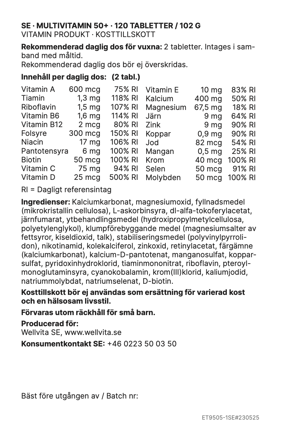 Multivitamin 50+
