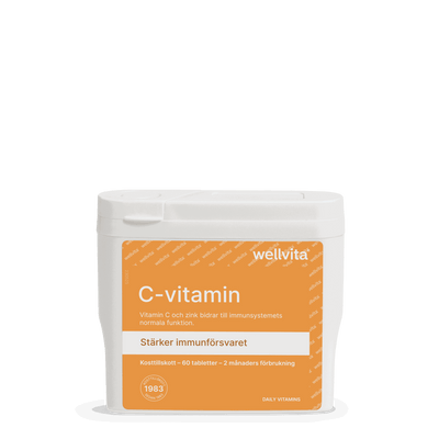 Wellvita C-vitamin tabletter för immunförsvar och dagligt tillskott