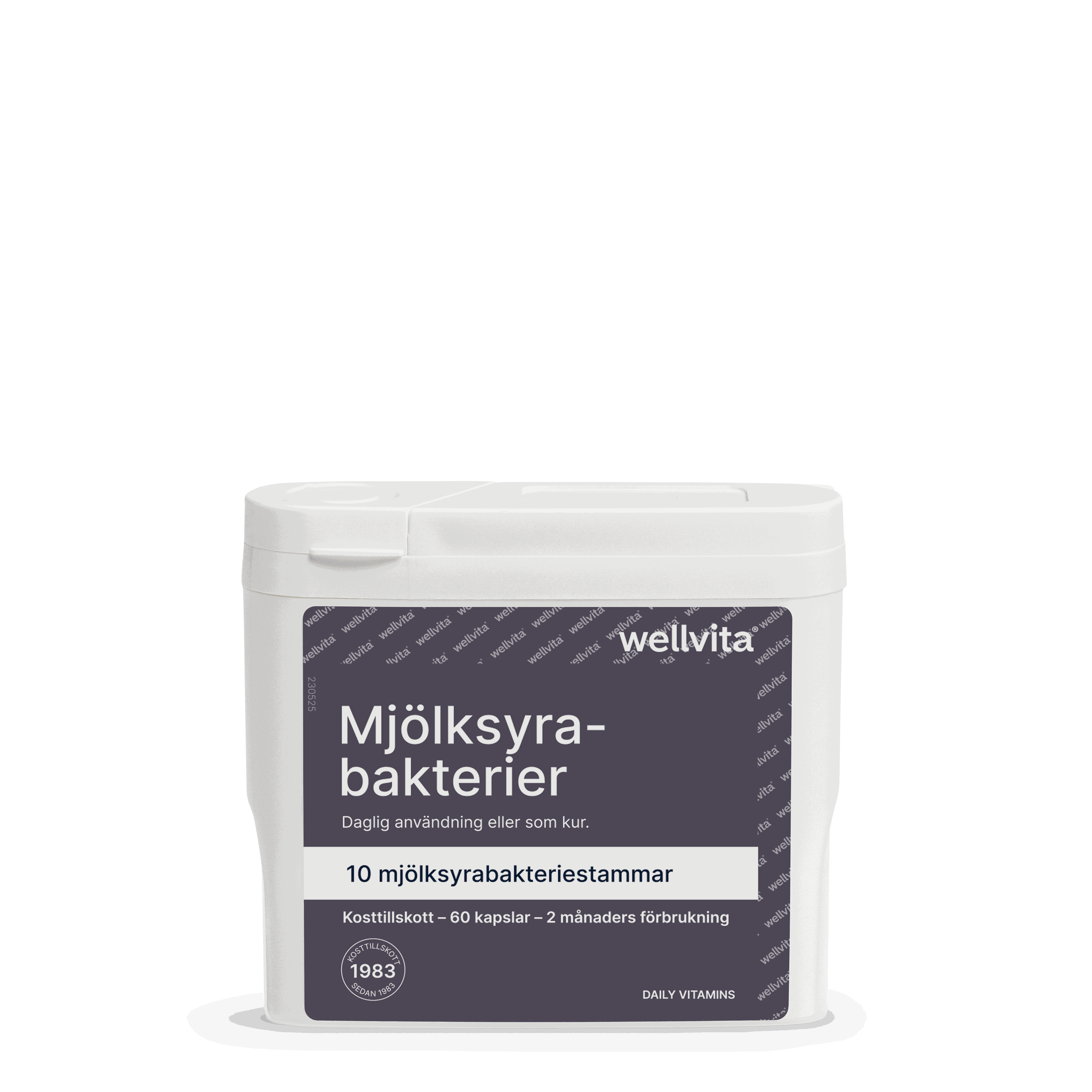 Wellvita Mjölksyrabakterier kosttillskott - 2 miljarder bakterier med 10 stammar i kapslar för optimal tarmhälsa