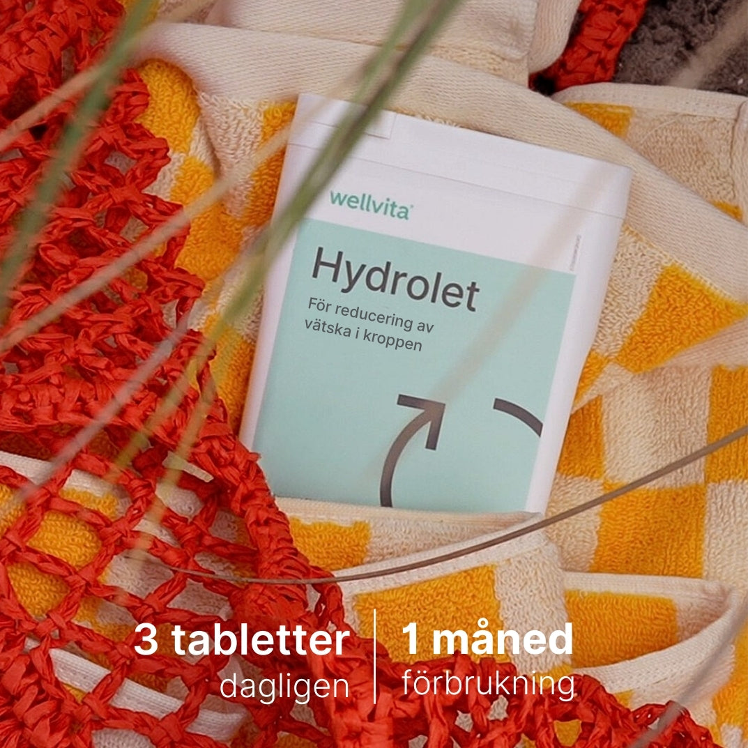 Kosttillskott Hydrolet, 90 tabletter, stödjer njurarnas vätskeförmåga med åkerfräken, maskros och hibiskus.