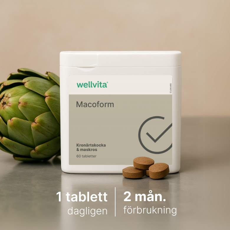 Macoform kosttillskott, 60 tabletter med maskros och kronärtskocka.