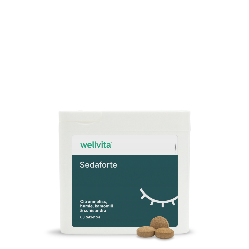 Sedaforte kosttillskott, 60 tabletter, med citronmeliss, humle, kamomill och schisandra för avslappning och sömn.