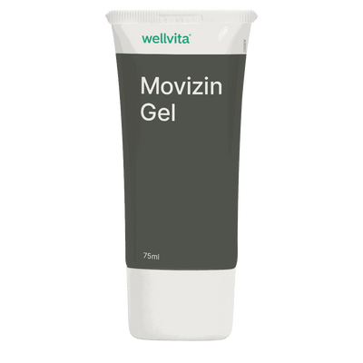 Movizin Gel, 75 ml tub för ömma muskler och leder med mentol och eukalyptus.